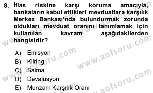 Türkiye Cumhuriyeti İktisat Tarihi Dersi 2020 - 2021 Yılı Yaz Okulu Sınavı 8. Soru