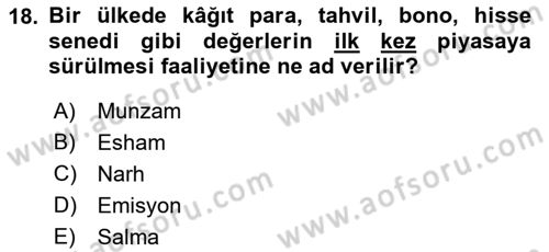 Türkiye Cumhuriyeti İktisat Tarihi Dersi 2021 - 2022 Yılı (Vize) Ara Sınav Soruları 18. Soru