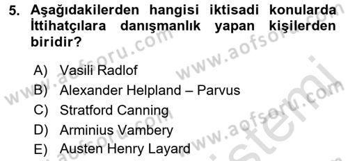 Türkiye Cumhuriyeti İktisat Tarihi Dersi 2021 - 2022 Yılı (Vize) Ara Sınav Soruları 5. Soru