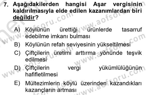 Türkiye Cumhuriyeti İktisat Tarihi Dersi 2021 - 2022 Yılı (Vize) Ara Sınav Soruları 7. Soru