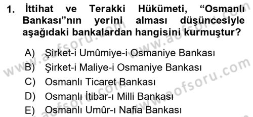 Türkiye Cumhuriyeti İktisat Tarihi Dersi 2021 - 2022 Yılı (Final) Dönem Sonu Sınav Soruları 1. Soru