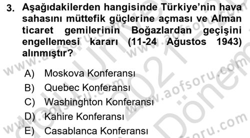 Türkiye Cumhuriyeti İktisat Tarihi Dersi 2021 - 2022 Yılı (Final) Dönem Sonu Sınav Soruları 3. Soru