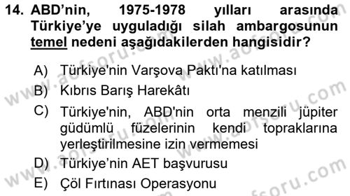 Türkiye Cumhuriyeti İktisat Tarihi Dersi 2021 - 2022 Yılı Yaz Okulu Sınav Soruları 14. Soru
