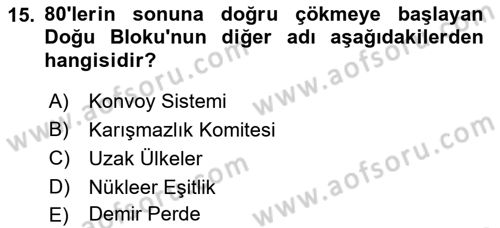 Türkiye Cumhuriyeti İktisat Tarihi Dersi 2021 - 2022 Yılı Yaz Okulu Sınav Soruları 15. Soru