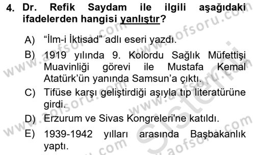 Türkiye Cumhuriyeti İktisat Tarihi Dersi 2022 - 2023 Yılı Yaz Okulu Sınav Soruları 4. Soru