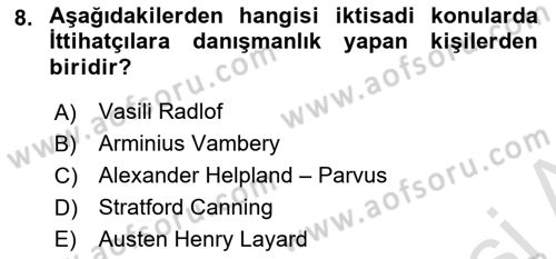 Türkiye Cumhuriyeti İktisat Tarihi Dersi 2022 - 2023 Yılı Yaz Okulu Sınav Soruları 8. Soru
