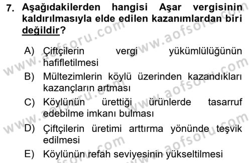 Türkiye Cumhuriyeti İktisat Tarihi Dersi 2023 - 2024 Yılı (Vize) Ara Sınavı 7. Soru