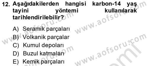 Tarihi Coğrafya Dersi 2014 - 2015 Yılı Tek Ders Sınav Soruları 12. Soru