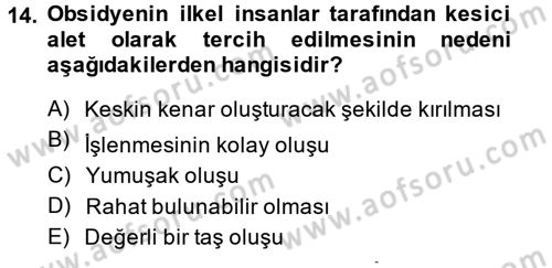 Tarihi Coğrafya Dersi 2014 - 2015 Yılı Tek Ders Sınav Soruları 14. Soru