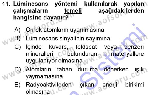 Tarihi Coğrafya Dersi 2015 - 2016 Yılı (Final) Dönem Sonu Sınav Soruları 11. Soru