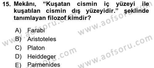Tarihi Coğrafya Dersi 2015 - 2016 Yılı (Final) Dönem Sonu Sınav Soruları 15. Soru