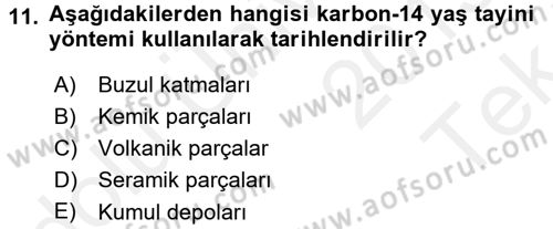Tarihi Coğrafya Dersi 2015 - 2016 Yılı Tek Ders Sınav Soruları 11. Soru
