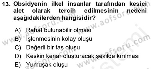 Tarihi Coğrafya Dersi 2015 - 2016 Yılı Tek Ders Sınav Soruları 13. Soru