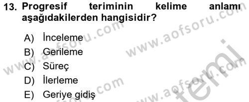 Tarihi Coğrafya Dersi 2016 - 2017 Yılı 3 Ders Sınav Soruları 13. Soru