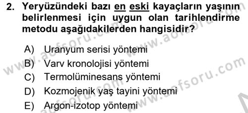 Tarihi Coğrafya Dersi 2016 - 2017 Yılı 3 Ders Sınav Soruları 2. Soru