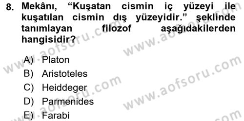 Tarihi Coğrafya Dersi 2016 - 2017 Yılı 3 Ders Sınav Soruları 8. Soru
