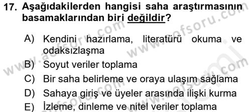 Tarihi Coğrafya Dersi 2016 - 2017 Yılı (Final) Dönem Sonu Sınav Soruları 17. Soru