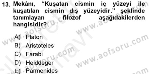 Tarihi Coğrafya Dersi 2017 - 2018 Yılı 3 Ders Sınav Soruları 13. Soru