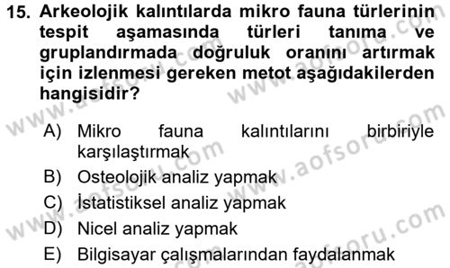 Tarihi Coğrafya Dersi 2017 - 2018 Yılı 3 Ders Sınav Soruları 15. Soru