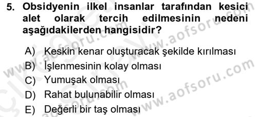 Tarihi Coğrafya Dersi 2017 - 2018 Yılı 3 Ders Sınav Soruları 5. Soru