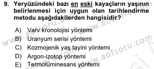 Tarihi Coğrafya Dersi 2017 - 2018 Yılı 3 Ders Sınav Soruları 9. Soru