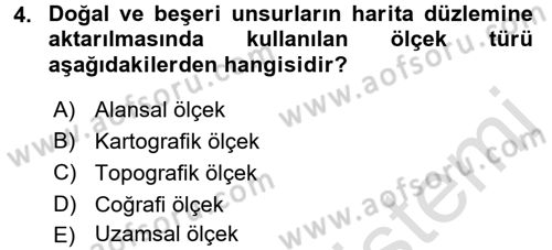 Tarihi Coğrafya Dersi 2017 - 2018 Yılı (Vize) Ara Sınav Soruları 4. Soru