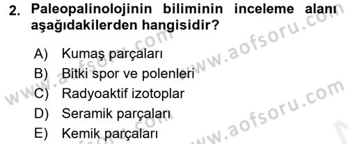 Tarihi Coğrafya Dersi 2017 - 2018 Yılı (Final) Dönem Sonu Sınav Soruları 2. Soru