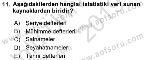 Tarihi Coğrafya Dersi 2018 - 2019 Yılı 3 Ders Sınav Soruları 11. Soru
