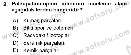 Tarihi Coğrafya Dersi 2018 - 2019 Yılı 3 Ders Sınav Soruları 2. Soru