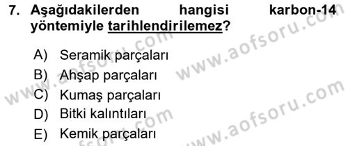 Tarihi Coğrafya Dersi 2018 - 2019 Yılı 3 Ders Sınav Soruları 7. Soru