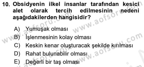 Tarihi Coğrafya Dersi 2018 - 2019 Yılı (Final) Dönem Sonu Sınav Soruları 10. Soru