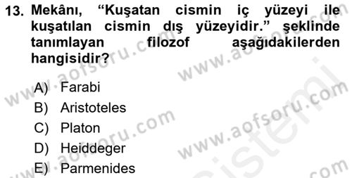 Tarihi Coğrafya Dersi 2018 - 2019 Yılı (Final) Dönem Sonu Sınav Soruları 13. Soru