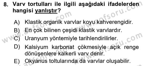 Tarihi Coğrafya Dersi 2018 - 2019 Yılı (Final) Dönem Sonu Sınav Soruları 8. Soru