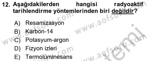 Tarihi Coğrafya Dersi 2018 - 2019 Yılı Yaz Okulu Sınav Soruları 12. Soru