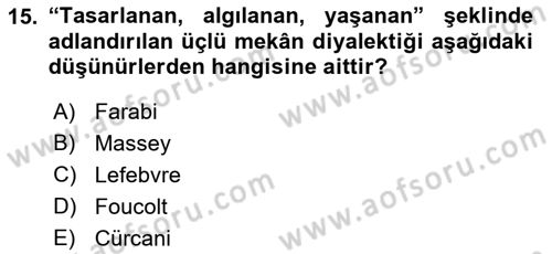 Tarihi Coğrafya Dersi 2019 - 2020 Yılı (Final) Dönem Sonu Sınav Soruları 15. Soru