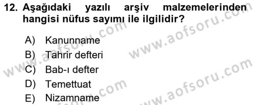 Tarihi Coğrafya Dersi 2021 - 2022 Yılı (Final) Dönem Sonu Sınav Soruları 12. Soru