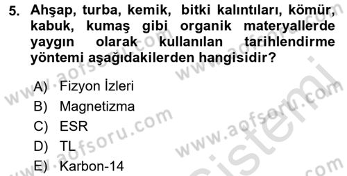 Tarihi Coğrafya Dersi 2021 - 2022 Yılı (Final) Dönem Sonu Sınav Soruları 5. Soru