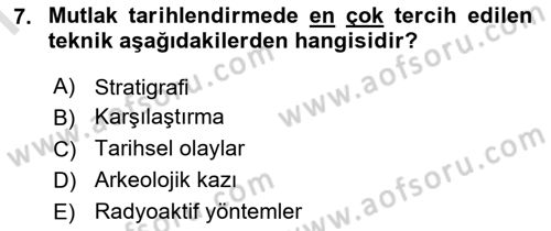 Tarihi Coğrafya Dersi 2021 - 2022 Yılı (Final) Dönem Sonu Sınav Soruları 7. Soru