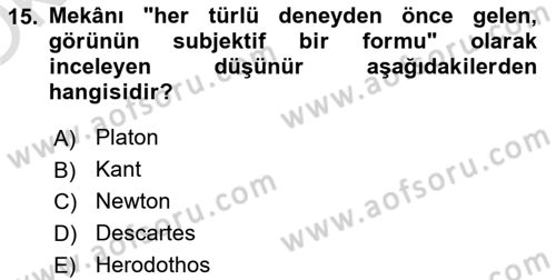 Tarihi Coğrafya Dersi 2022 - 2023 Yılı Yaz Okulu Sınav Soruları 15. Soru