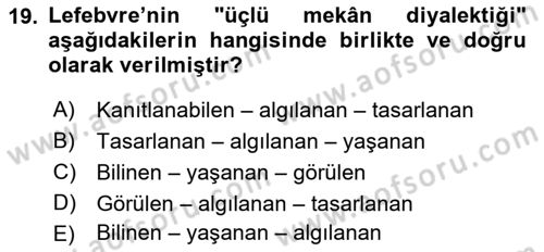 Tarihi Coğrafya Dersi 2023 - 2024 Yılı (Final) Dönem Sonu Sınav Soruları 19. Soru