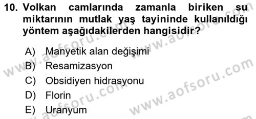 Tarihi Coğrafya Dersi 2023 - 2024 Yılı Yaz Okulu Sınav Soruları 10. Soru