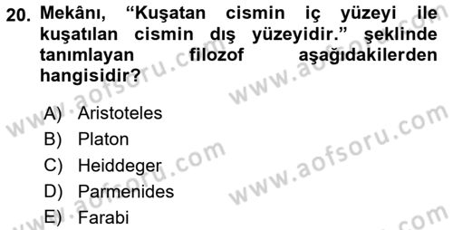 Tarihi Coğrafya Dersi 2023 - 2024 Yılı Yaz Okulu Sınav Soruları 20. Soru