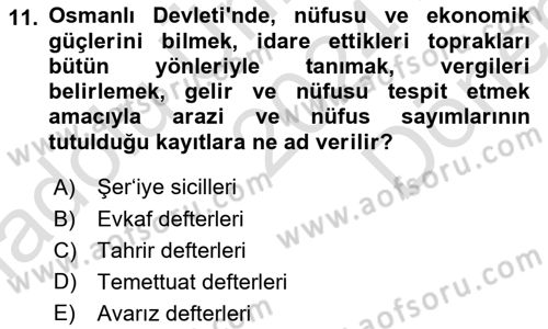 Tarihi Coğrafya Dersi 2024 - 2025 Yılı (Final) Dönem Sonu Sınav Soruları 11. Soru
