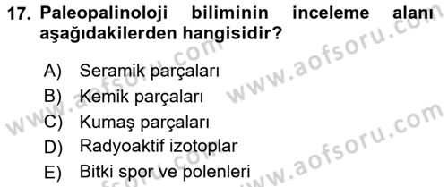 Tarihi Coğrafya Dersi 2024 - 2025 Yılı (Final) Dönem Sonu Sınav Soruları 17. Soru
