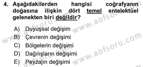 Tarihi Coğrafya Dersi 2024 - 2025 Yılı (Final) Dönem Sonu Sınav Soruları 4. Soru