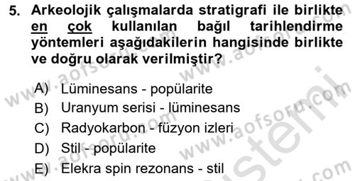 Tarihi Coğrafya Dersi 2024 - 2025 Yılı (Final) Dönem Sonu Sınav Soruları 5. Soru