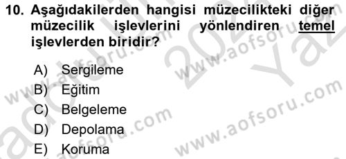 Tarihi Coğrafya Dersi 2024 - 2025 Yılı Yaz Okulu Sınav Soruları 10. Soru