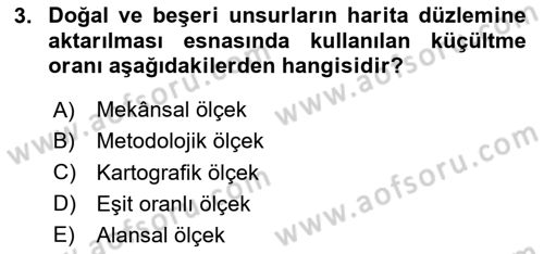Tarihi Coğrafya Dersi 2024 - 2025 Yılı Yaz Okulu Sınav Soruları 3. Soru