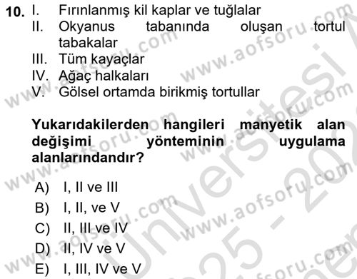 Tarihi Coğrafya Dersi 2025 - 2026 Yılı (Final) Dönem Sonu Sınav Soruları 10. Soru
