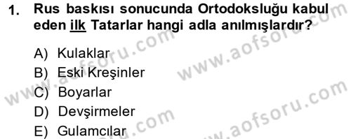 XIX. Yüzyıl Türk Dünyası Dersi 2013 - 2014 Yılı (Final) Dönem Sonu Sınav Soruları 1. Soru